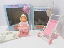 Bouncin’ Babies Vintage Galoob 1988 Walkin’ Baby Doll, Stroller & Walker & Boxes for sale  Shipping to South Africa