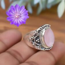 Rose Quartz Gemstone 925 Sterling Silver Handmade Ring Jewelry All Size for sale  Shipping to South Africa