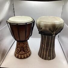 Hand Carved Djembe Drum and Clay Hand Drum (M) S#509 for sale  Shipping to South Africa