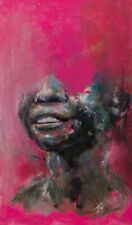Shai-Yossef-oil-painting-wall-art-special-portrait african black boy pink face for sale  Shipping to Canada