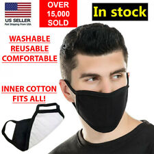 Black Unisex Face Mask Reusable Washable Cover Masks Fashion Cloth Men Women USA for sale  North Hollywood
