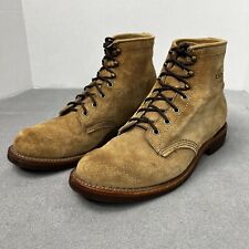 Used, Chippewa x J Crew Heritage Rough Out Suede Lace Up Vibram Service Ankle Boots for sale  Shipping to South Africa