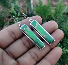 Hermoso pendiente de regalo de piedras preciosas de plata esterlina 925 verde cobre turquesa MO2029 segunda mano  Embacar hacia Argentina