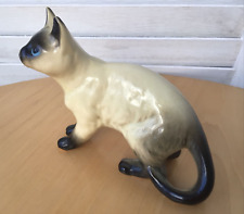 Estatueta vintage retrô cerâmica gato siamês feita na Inglaterra 5" de comprimento 4,25" de altura comprar usado  Enviando para Brazil