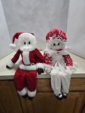 Christmas Santa Claus and Mrs Claus Shelf or Bench Sitters They Sit 12" Tall  for sale  Shipping to South Africa
