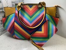 Conjunto de 2 bolsas listradas de couro sintético Candy Colorful Rainbow comprar usado  Enviando para Brazil