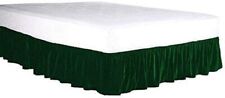 Falda de cama de terciopelo elástico con volantes en polvo fácil de ajustar (verde, doble -caída de 14"), usado segunda mano  Embacar hacia Argentina