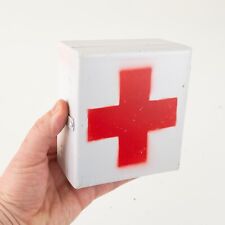 Used, Vintage white metal medicine cabinet Small wall cabinet Red Cross first aid kit for sale  Shipping to South Africa