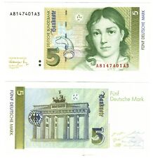 1991 Germany Federal Republic 5 mark Banknote P37 UNC, używany na sprzedaż  Wysyłka do Poland