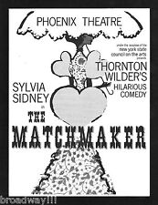 Playbill Sylvia Sidney "THE MATCHMAKER" Sada Thompson / Harold Prince 1962 comprar usado  Enviando para Brazil