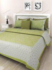 Novo lençol de casal verde estampado geométrico algodão 90x108 KING com 2 travesseiros Co comprar usado  Enviando para Brazil