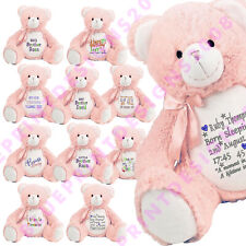 Personalised pink bear for sale  RUGELEY