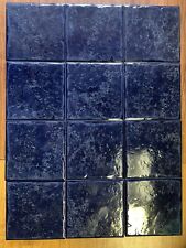 12 Glazed Blu Italian Porcelain Tiles For Floor, Wall Or Pool, 6” Square x 5/16”, used for sale  Shipping to South Africa