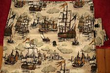 "Panel de cortina de café tejido de lino antiguo de madera para navegación barcos altos de colección 74""x30""", usado segunda mano  Embacar hacia Argentina
