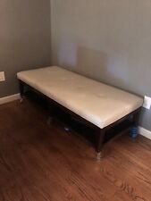 Leather wood ottoman for sale  New Milford