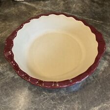 Pampered Chef Family Heritage Stoneware 9" Deep Dish Pie Plate Cranberry Red, used for sale  Shipping to South Africa