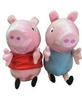 LOTE de peluche parlante Jazwares Peppa Pig 10" ABD Hug N Oink Peppa & George cosas de juguete, usado segunda mano  Embacar hacia Argentina