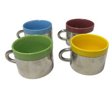 Stainless Steel Coffee Mug Cup Ceramic Lined Set Of Four., used for sale  Shipping to South Africa