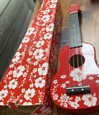 Ukulele havaiano Leolani vermelho florido em caixa vermelha florida comprar usado  Enviando para Brazil