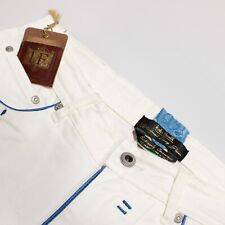 Calça jeans Italo Ferretti nova com etiquetas 100% algodão 5 bolsos corte tamanho ~ 34 EUA em branco comprar usado  Enviando para Brazil
