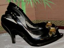 Sapatos de Salto Jason Wu Para Melissa Black Lady Dragon Peep toe Tamanho 10, usado comprar usado  Enviando para Brazil