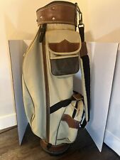 Used, Vintage Spalding Golf Sunday Carry Bag  Leather Strap, Leather Detailing, Green for sale  Shipping to South Africa