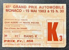 Keke Rosberg 1ª e única vitória em Mônaco - 1983 Monaco F1 Grand Prix Pass/Ticket comprar usado  Enviando para Brazil