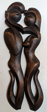 Abraçando nu casal escultura em madeira pendurado na parede comprar usado  Enviando para Brazil