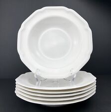 Mikasa Ultima Plus ANTIQUE WHITE Rimmed 9.25" Pasta Soup Bowls (6) HK 400 MINT for sale  Shipping to South Africa