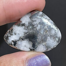 52ct 31.6x24x5mm Very Rare Snowflake Mohawkite Smooth Free Form Cabochon for sale  Shipping to South Africa