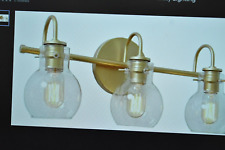 LNC Contemporary 3 Light Brushed Gold Bathroom Vanity Lighting A03569 22" LED for sale  Shipping to South Africa