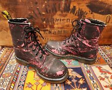 DR MARTENS 1460W DISTRESSED PINK/BLACK WOMEN'S sz 7 BOOTS (READ), used for sale  Shipping to South Africa