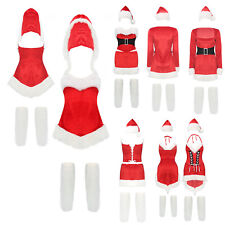 Mujeres Vestido de Navidad Santa Claus Cosplay Conjunto Disfraz Sombrero Y Zapatos Cubiertas Set segunda mano  Embacar hacia Argentina