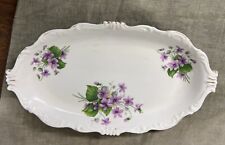 Queen Anne Bone China Relish Tray Made in England Violets for sale  Shipping to South Africa