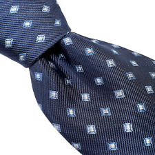 POLO ASSN. Gravata masculina azul marinho repetição padrão diamante tecido seda 58L 3,5W, usado comprar usado  Enviando para Brazil