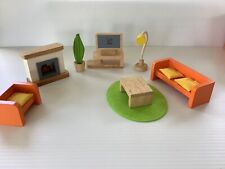 Juego de muebles de madera para casa de muñecas sin caja, usado segunda mano  Embacar hacia Argentina