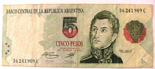 1993 billete argentino 5 pesos convertibles en muy buen estado papel moneda original segunda mano  Embacar hacia Argentina