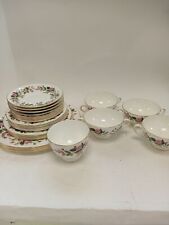 Large Vintage Wedgewood Hathaway Rose China Dinner Set 25 Pieces Plates Soup Cup for sale  Shipping to South Africa