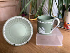wedgwood cup saucer green for sale  PRINCES RISBOROUGH