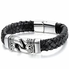 Bracelete masculino vintage couro totem aço inoxidável fivela magnética bracelete bracelete comprar usado  Enviando para Brazil