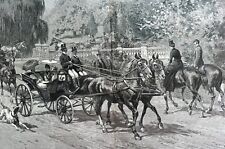 Washington DC 1886 DRIVE to SOLDIERS HOME Horse Carriage Woman Side Saddle Print for sale  Shipping to Canada