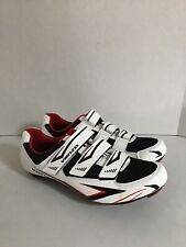 Zapatos de ciclismo de interior Venzo MX para hombre EE. UU. talla 11 EU 46 blancos/negros/rojos nuevos con caja segunda mano  Embacar hacia Argentina