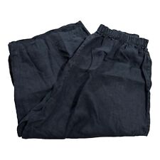 Calça feminina Bryn Walker 100% linho perna larga M azul cintura alta bolsos de carga comprar usado  Enviando para Brazil