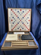 Tocadiscos giratorios de madera Scrabble de lujo edición vintage juego de mesa Lazy Susan segunda mano  Embacar hacia Argentina