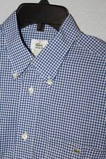 Camisa masculina Lacoste com botão frontal tamanho 40 média azul branca xadrez manga curta comprar usado  Enviando para Brazil