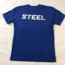 Camisa de suplementos de acero para hombre azul mediano gimnasio entrenamiento nutrición segunda mano  Embacar hacia Mexico