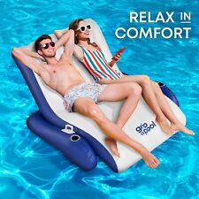 Pool Recliner Float Lounger For Adults Heavy Duty Lake Beach Floating Raft Tube, used for sale  Shipping to South Africa