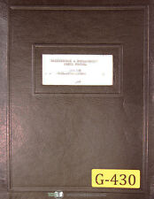 Gorton P1-3, pantomil tridimensional, peças de manutenção & 2655-A Manual 1960, usado comprar usado  Enviando para Brazil