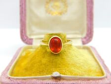 18ct Yellow Gold & Cabochon Fire Opal Band Ring 1994 London Vintage for sale  Shipping to South Africa