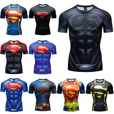Usado, Para hombre Camisetas Superman Superhéroe Compresión Calzas Prendas para el torso Mangas Cortas Camiseta Gimnasio segunda mano  Embacar hacia Mexico